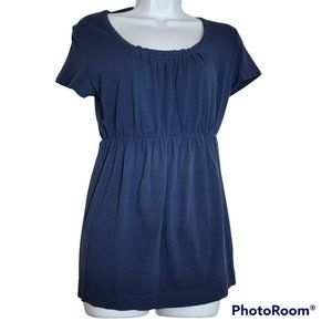Motherhood Maternity Women's Navy Blue Cotton Top Short Sleeve Size S/P